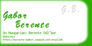 gabor berente business card